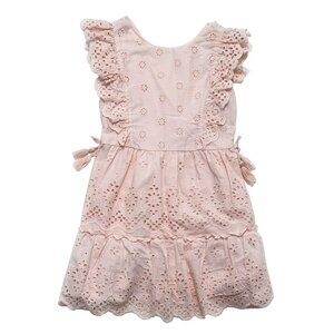 BCBG Girls Eyelet Flutter Sleeve Pink Dress 7